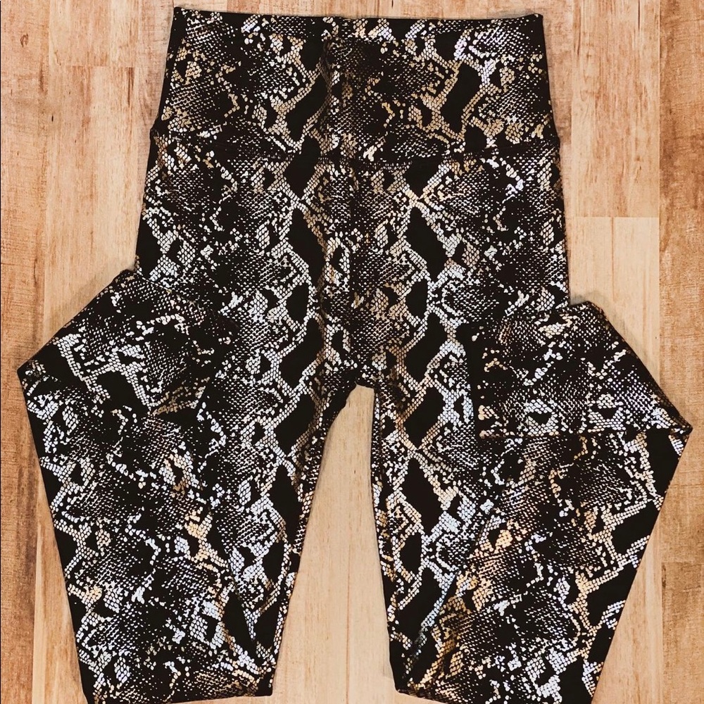 Black and Silver Snakeskin leggings
